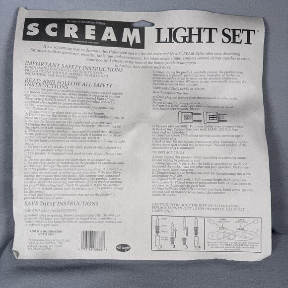Vintage 1997 Scream Light Set Fun World Halloween Yard Scenes Ghostface Mask A - Picture 9 of 12